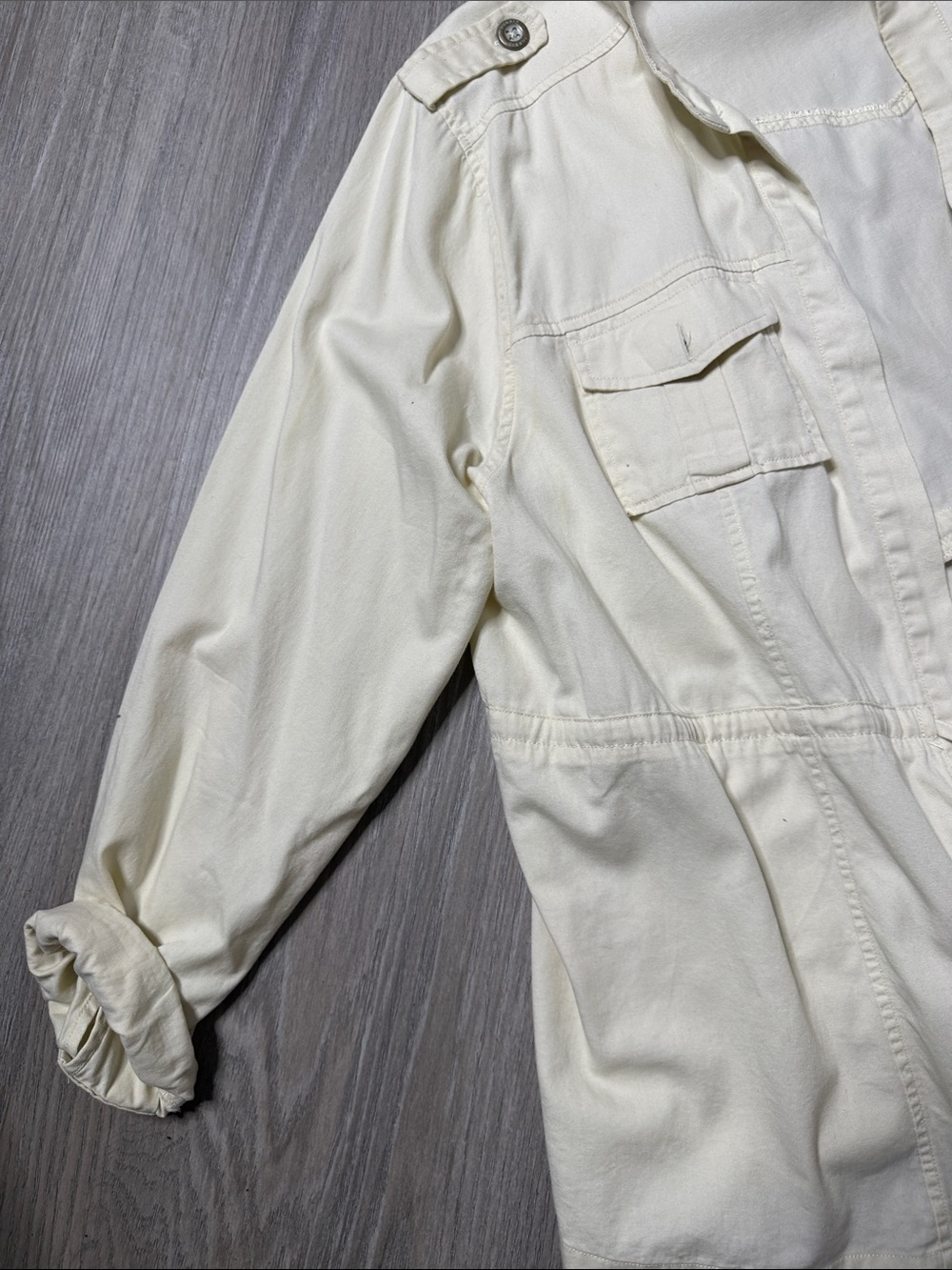 torrid Cream Utility Drawstring Field Jacket - Picture 4 of 5